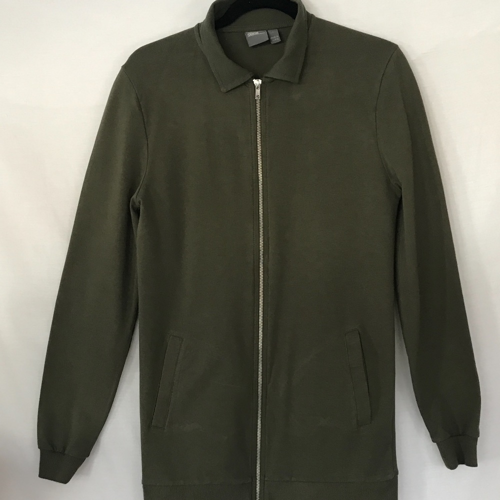 ASOS ZIP LONG SLEEVE CARDIGAN